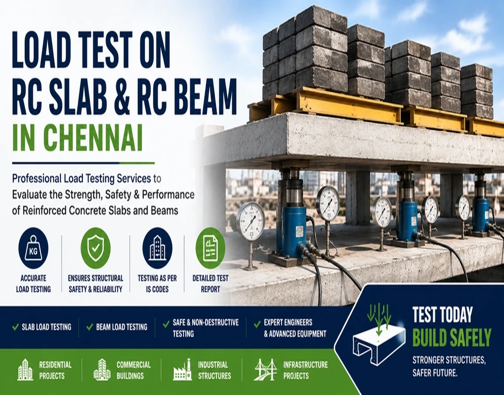 Load Test on RC Slab & RC Beam in Chennai